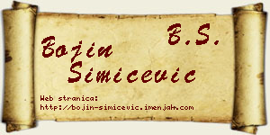 Bojin Simićević vizit kartica